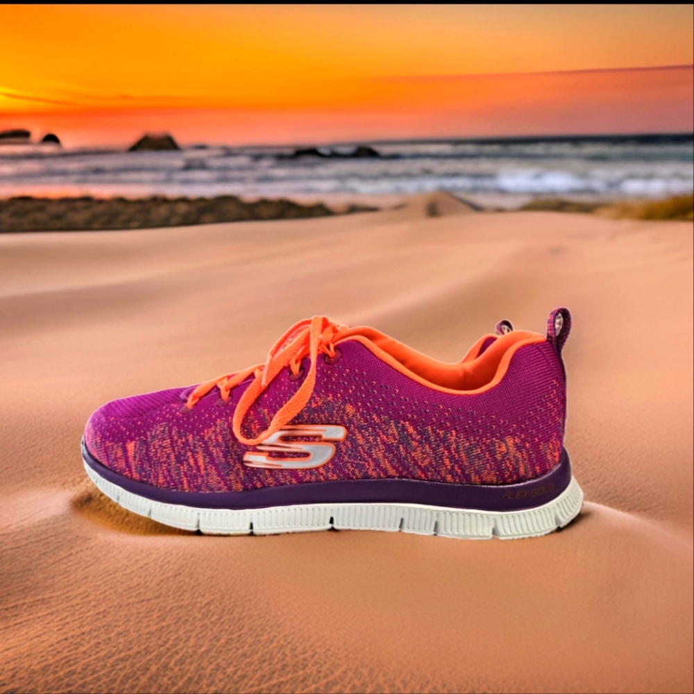 Skecher Purple and Orange Sneaker. Size 8.5.